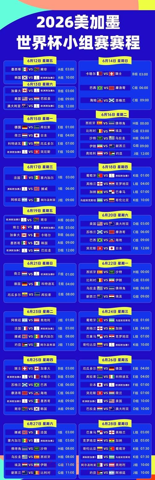 2026美加墨世界杯赛程哪里可以看